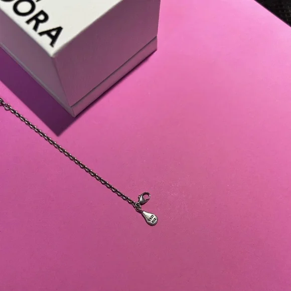 Authentic Hearts of Pandora Sterling Silver Thin Chain Bar Bracelet 2018 - Picture 8 of 9
